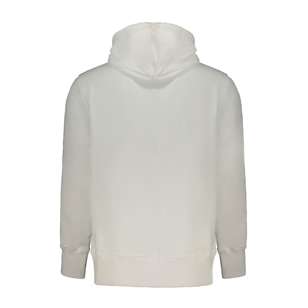 Sweat à capuche en coton blanc pour homme de la marque Calvin Klein, vue de face avec détails de la capuche et de la couture.