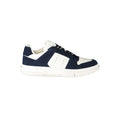 Sneakers pour hommes Tommy Hilfiger en polyuréthane bleu, style décontracté avec semelle blanche et design moderne.