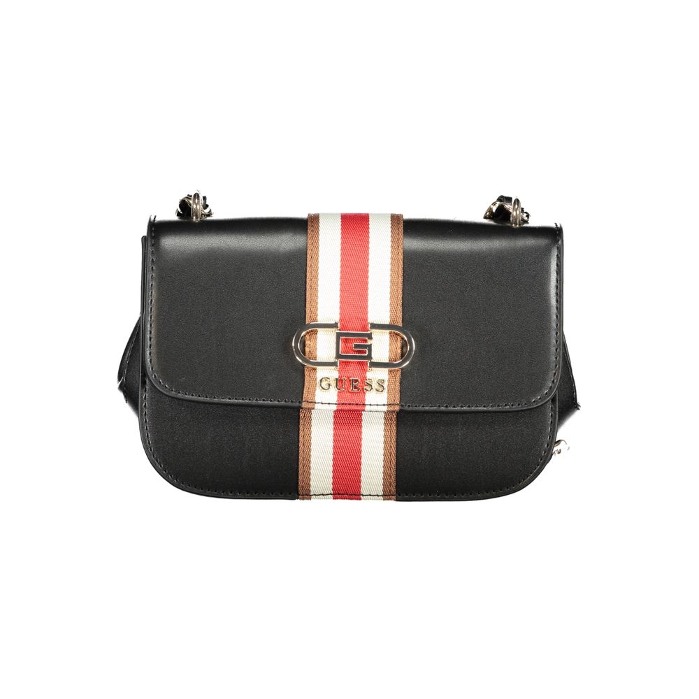 Sac à main Guess Jeans en polyuréthane noir pour femmes, élégant et moderne, avec détails tendance et finition soignée.