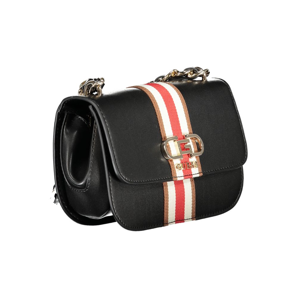 Sac à main Guess Jeans en polyuréthane noir pour femmes, style élégant et moderne.