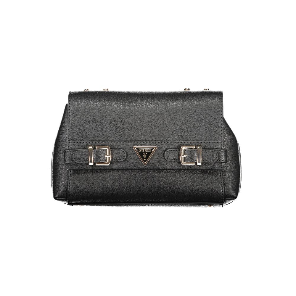 Sac à main Guess Jeans noir en polyuréthane pour femmes, élégant et tendance, avec détails modernes et finition soignée.