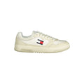 Chaussures sneakers beige en polyethylene pour homme de la marque Tommy Hilfiger, vue de côté.