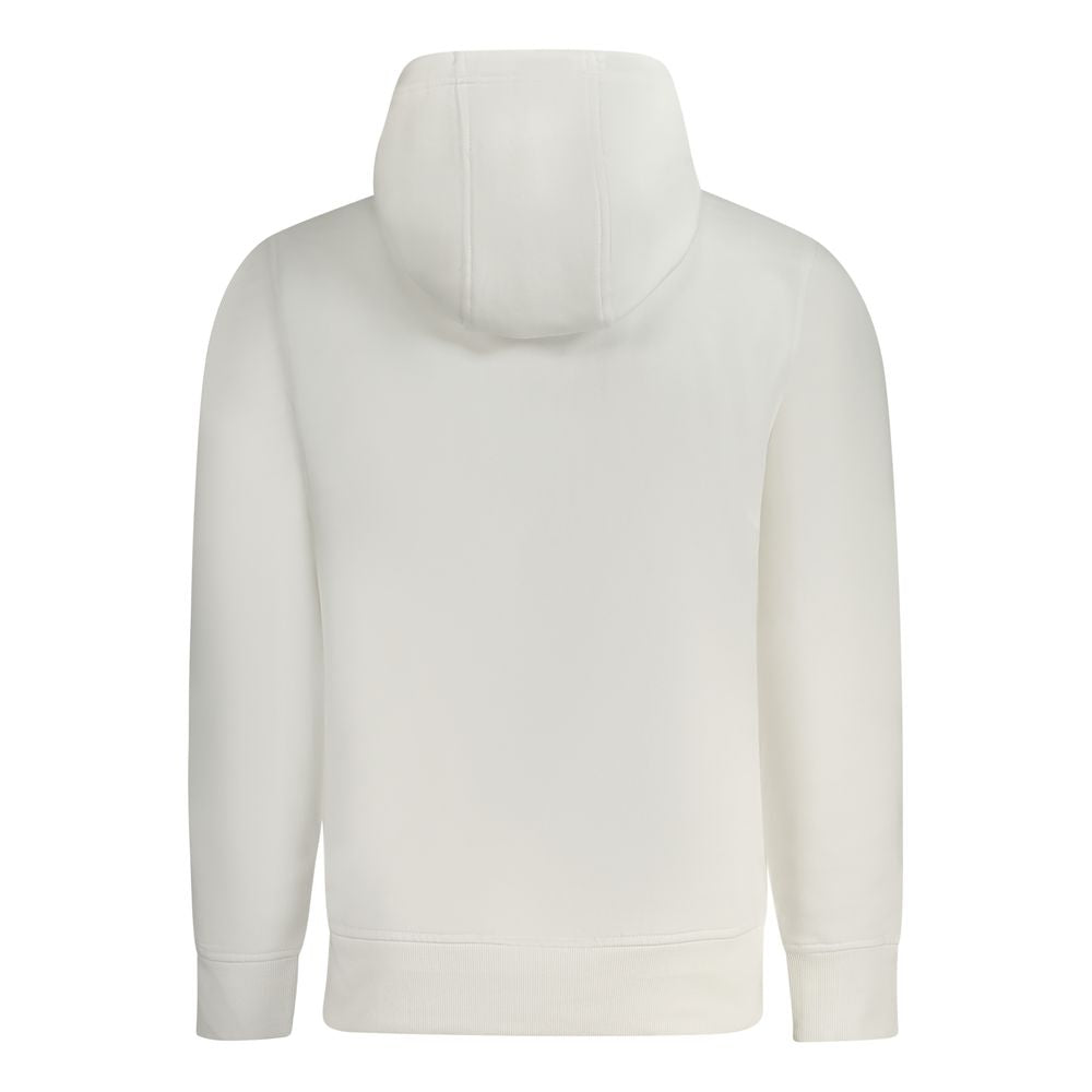 Sweat-shirt blanc en coton pour homme de la marque Calvin Klein, vue de face, détails du col et des manches visibles.