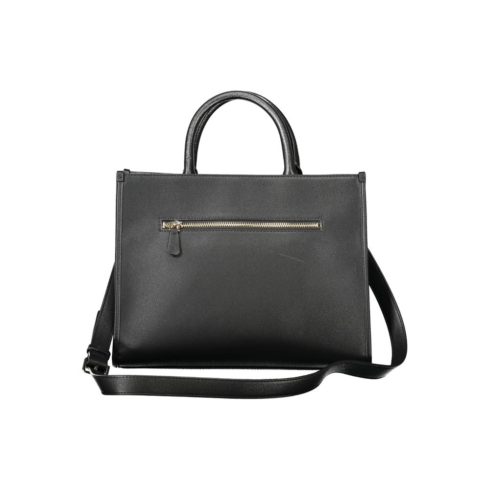 Sac à main Guess Jeans pour femme en polyéthylène noir, élégance et style avec détails modernes.
