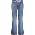 Jeans pour femme Guess Jeans en coton bleu, coupe classique et style décontracté, visibles sur l'image.