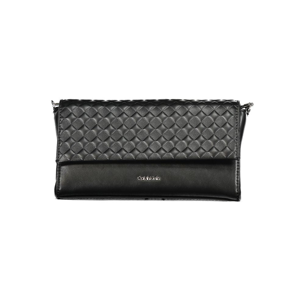 Sac à épaule pour femme Calvin Klein en polyester noir, élégant et pratique, avec détails modernes.