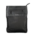 Sac à bandoulière pour homme Calvin Klein en polyester noir, élégant et pratique, avec poches et détails modernes.