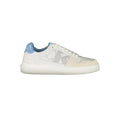 Sneaker homme en cuir blanc de la marque Calvin Klein, style moderne et élégant, vue de face.