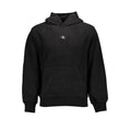 Sweat à capuche noir pour hommes de Calvin Klein en coton, vue de face, avec logo discret sur la poitrine.