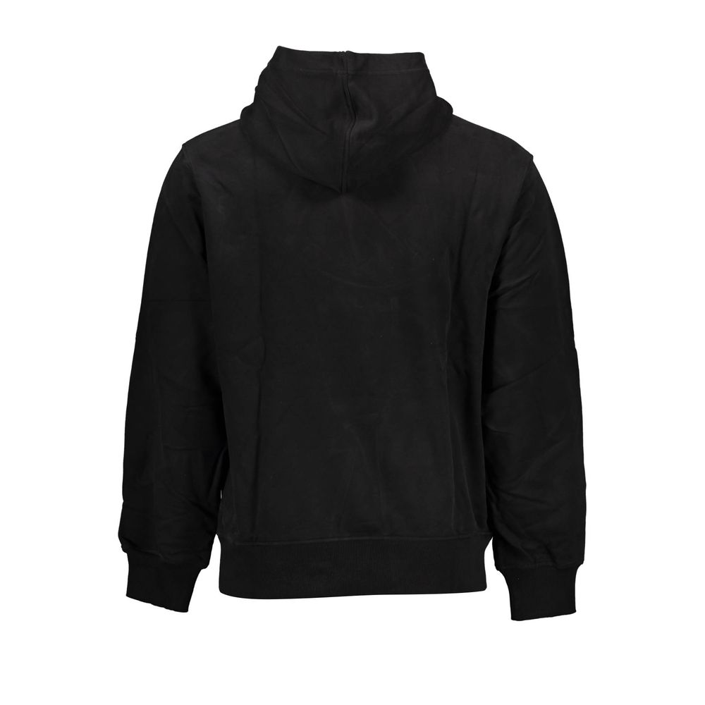 Sweat à capuche homme en coton noir de Calvin Klein, vue de face, avec logo discret sur la poitrine.