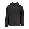 Sweat à capuche en coton noir pour homme de la marque Calvin Klein, détail du pull élégant et confortable.