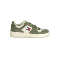 Sneakers en cuir vert pour homme de la marque Tommy Hilfiger, style décontracté et confortable.