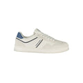 Sneaker blanche en polyuréthane pour homme de la marque Tommy Hilfiger, vue de côté.