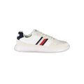 Sneakers pour homme Tommy Hilfiger blanches en polyuréthane avec semelle blanche, style décontracté et moderne.