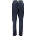 Jeans pour femmes Calvin Klein Blu en coton, coupe classique avec détails modernes, visibles sur le produit.