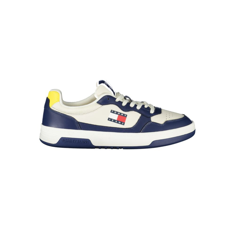 Sneakers pour hommes Tommy Hilfiger en polyuréthane bleu, style décontracté et moderne.