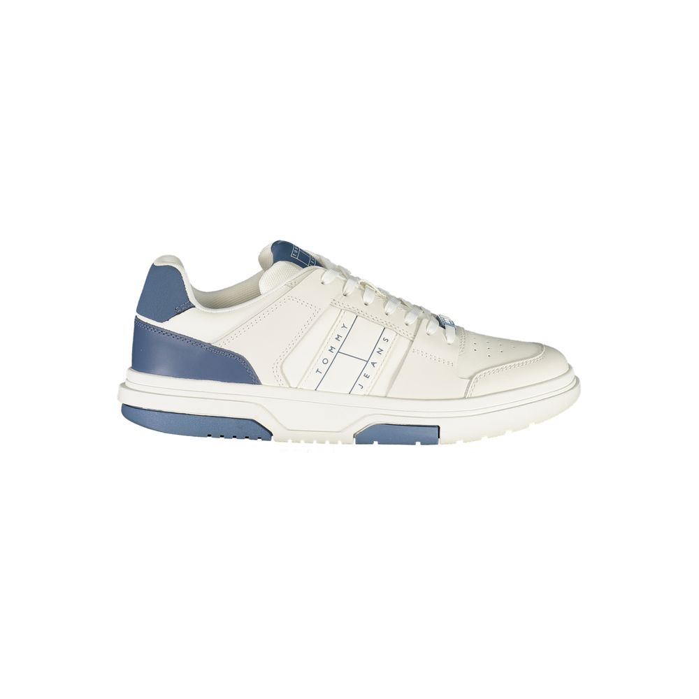 Sneakers pour hommes Tommy Hilfiger Bianco en polyuréthane, design moderne et confortable, vue de face.
