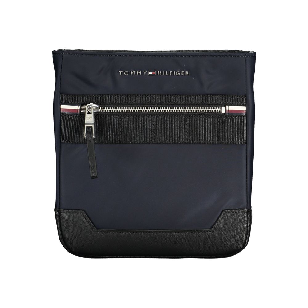 Sacoche homme en polyester bleu Tommy Hilfiger, sac à bandoulière élégant avec logo emblématique, pour un style pratique et tendance.