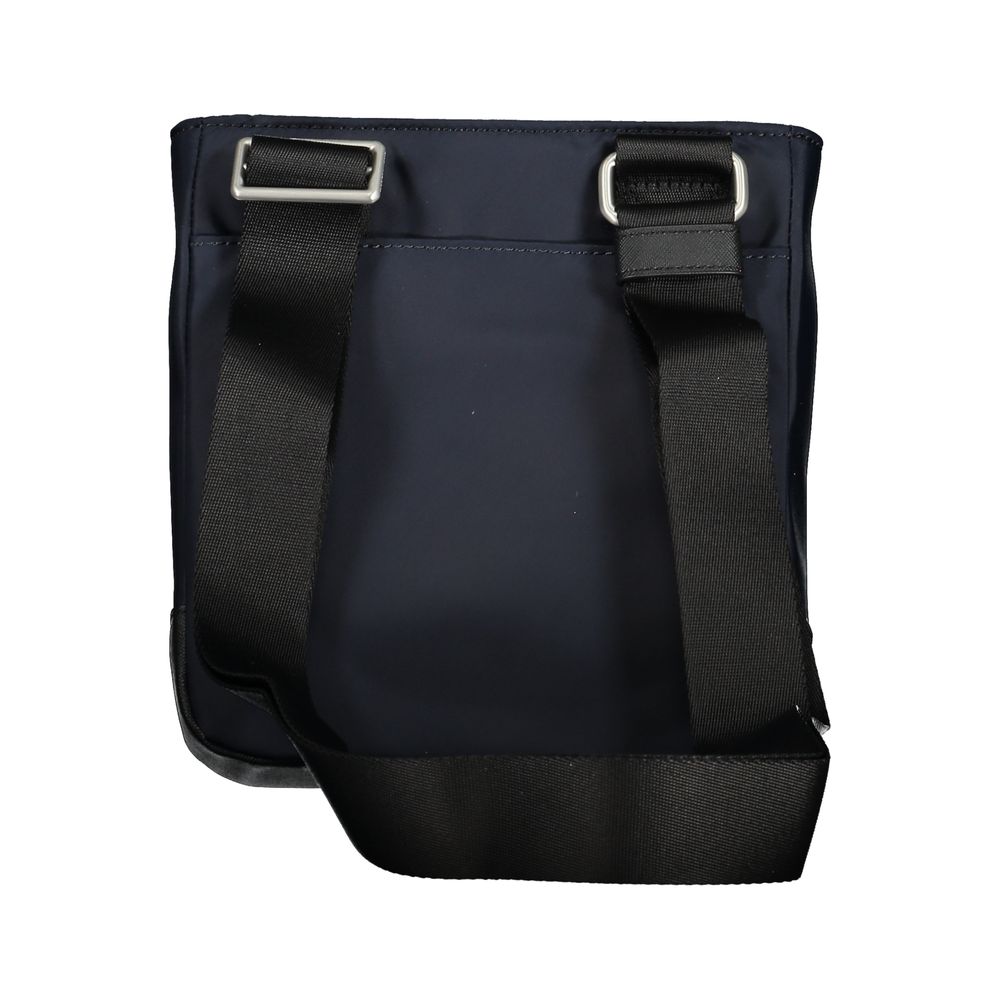 Sac homme Tommy Hilfiger en polyester bleu avec bandoulière, idéal pour transporter des essentiels.