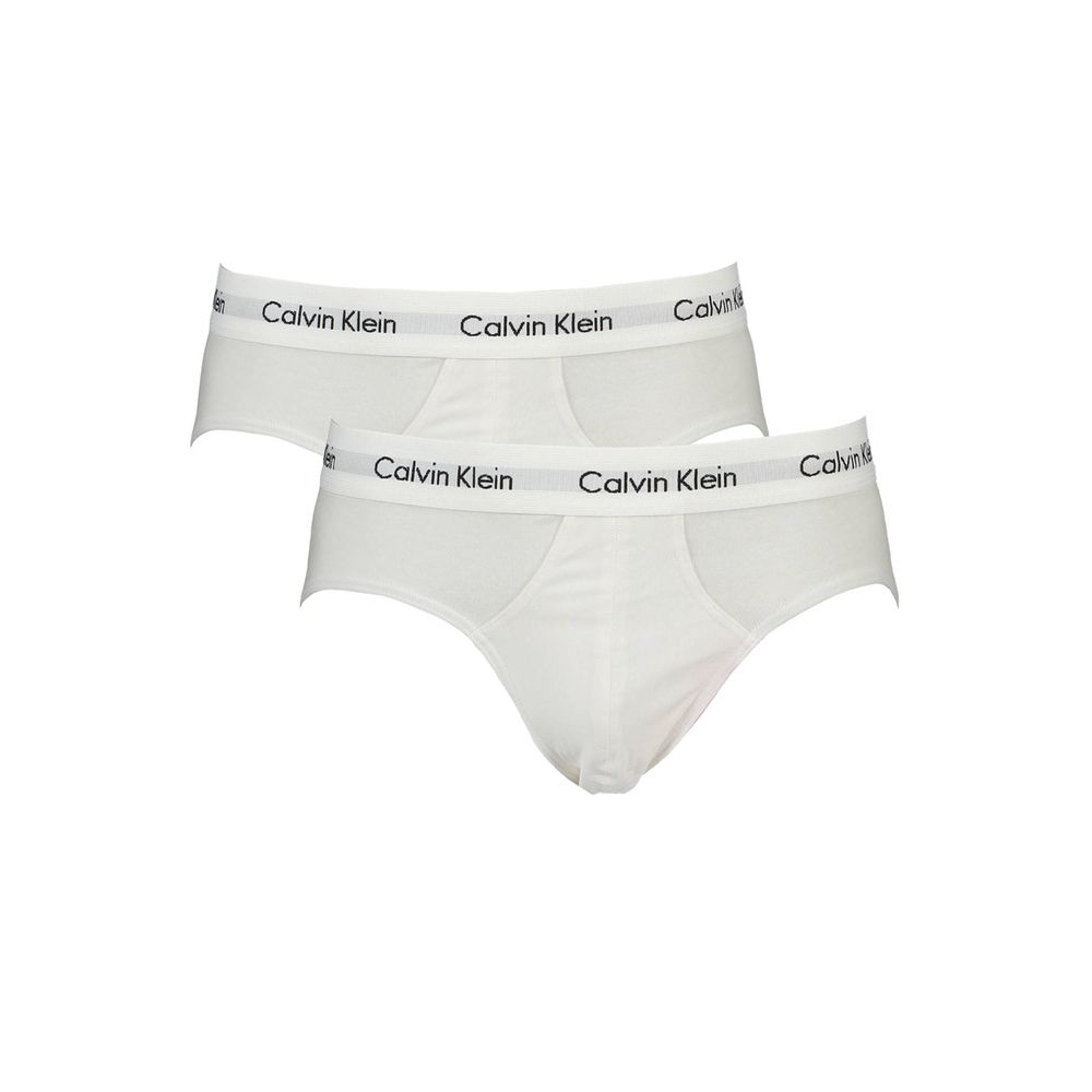 Caleçon blanc en coton pour homme de la marque Calvin Klein, avec ceinture élastique et logo visible sur la bande.