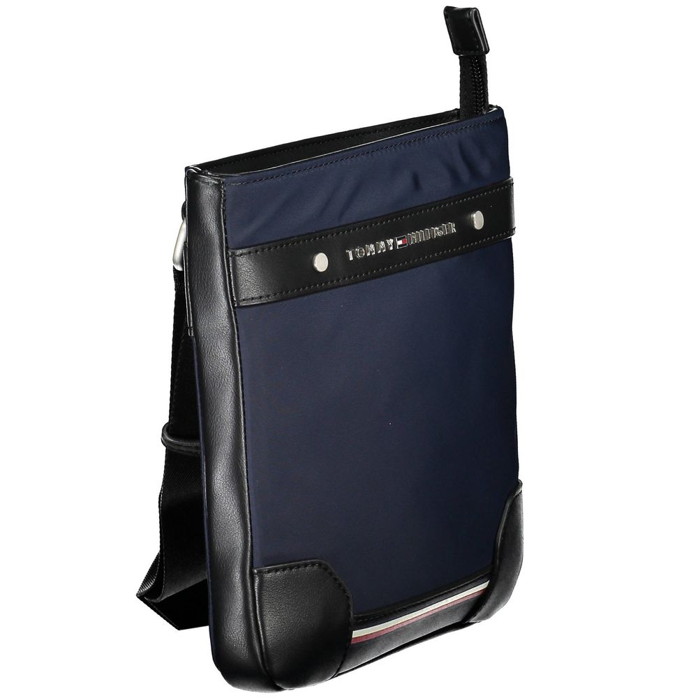 Sac à bandoulière pour homme Tommy Hilfiger en polyuréthane bleu, style élégant et pratique.