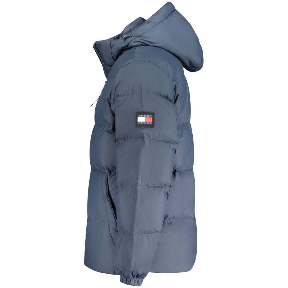 Veste en polyester bleu pour homme de la marque Tommy Hilfiger, avec fermeture éclair et col classique.