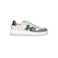 Sneaker pour hommes Calvin Klein en polyethylene blanc, vue de face, avec semelle blanche et design épuré.