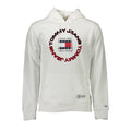 Sweatshirt homme Tommy Hilfiger en coton blanc, style décontracté, avec logo discret au centre, porté sur un mannequin.