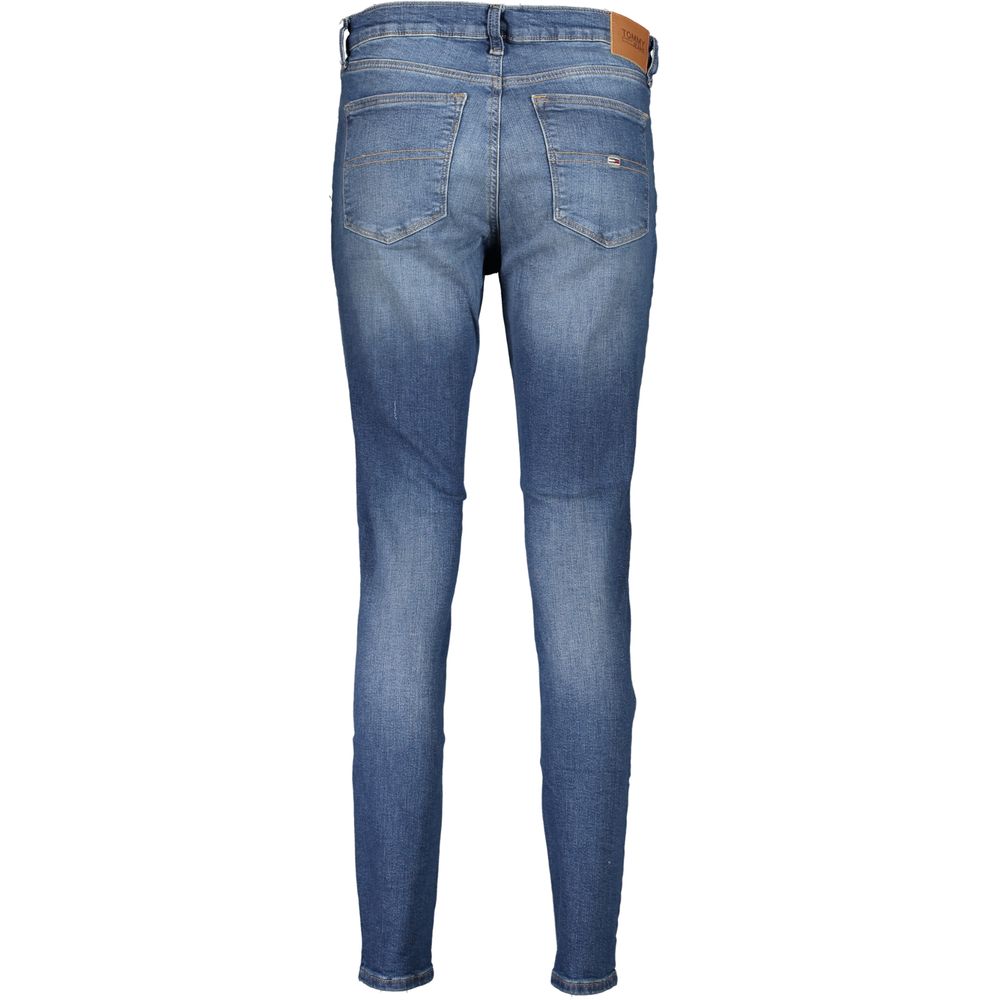 Jean skinny en coton bleu pour femme de la marque Tommy Hilfiger, coupe ajustée et moderne.