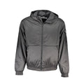 Veste en polyester noire pour homme de la marque Calvin Klein, fermeture éclair et col montant.