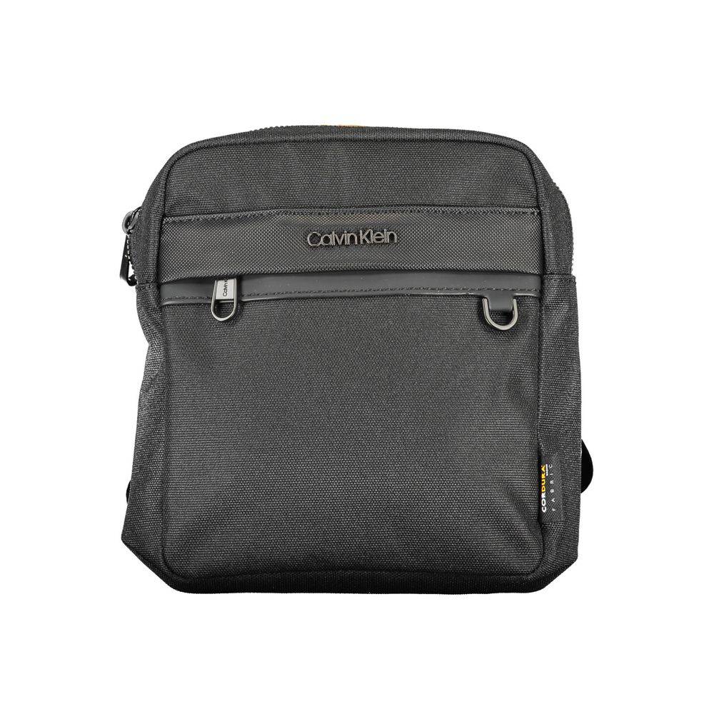 Sac à bandoulière pour homme Calvin Klein en polyester noir, design élégant et pratique avec logo visible.