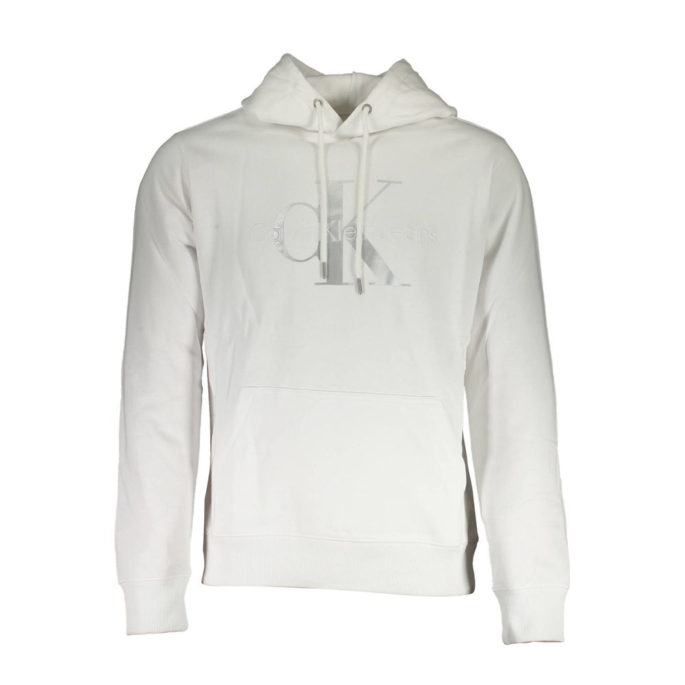 Sweat-shirt en coton blanc pour homme de la marque Calvin Klein, version classique et confortable.