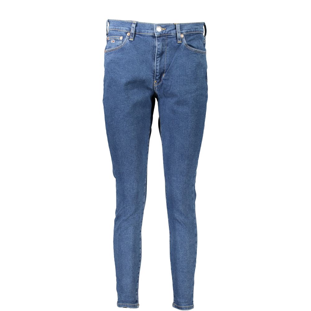Jean skinny en coton bleu pour femmes de la marque Tommy Hilfiger, coupe ajustée et élégante.