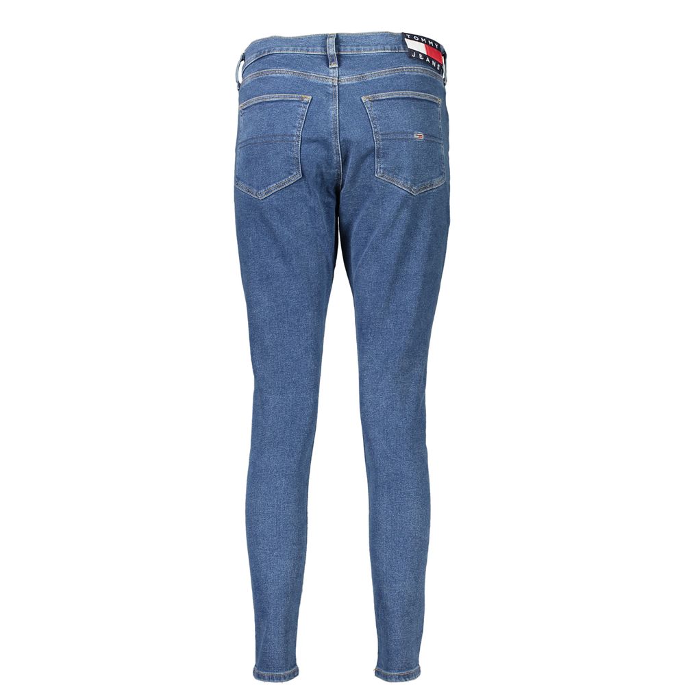Jean skinny en coton bleu pour femme de la marque Tommy Hilfiger, coupe ajustée et style moderne.