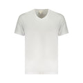 T-shirt blanc en coton pour homme de la marque Calvin Klein, vue de face sur un fond neutre.