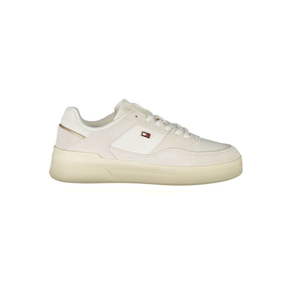 Chaussure sneaker femme Tommy Hilfiger Bianco en polyuréthane, blanc, avec semelle blanche et design contemporain.