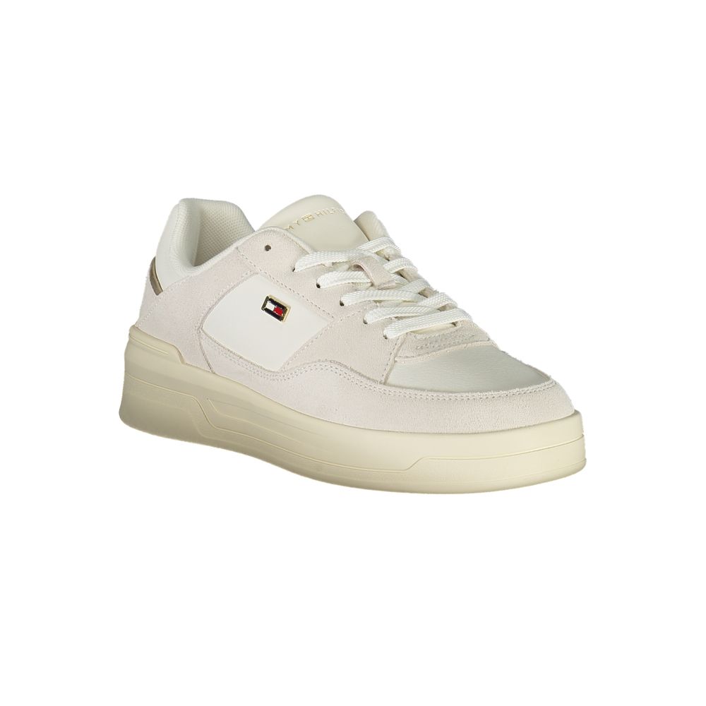 Sneakers pour femmes Tommy Hilfiger Bianco en polyuréthane, blanc, avec design moderne et semelle blanche.