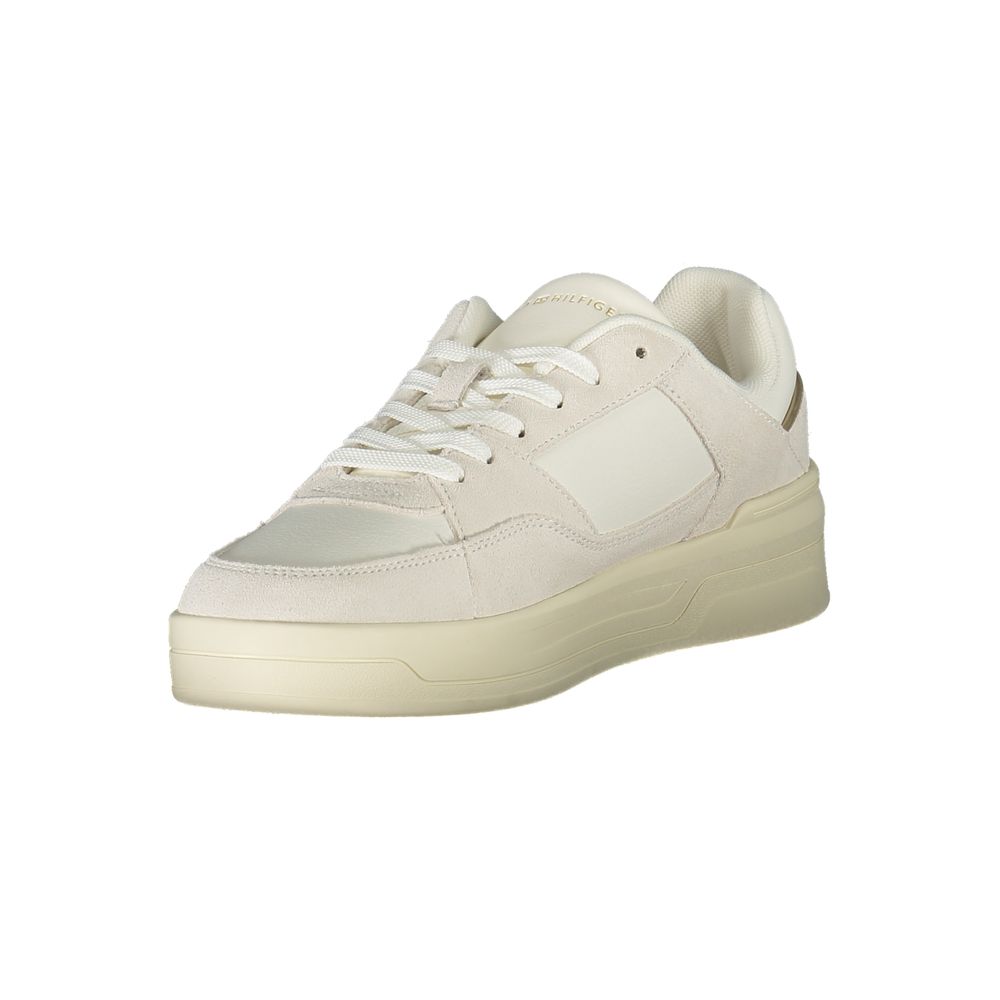 Sneakers pour femmes Tommy Hilfiger Bianco en polyuréthane, style décontracté avec semelle blanche et design moderne.