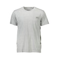 T-shirt gris en coton pour homme de la marque Guess Jeans, coupe classique, vue de face.