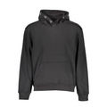 Sweat-shirt à capuche en coton noir pour homme de la marque Calvin Klein, vue de face.