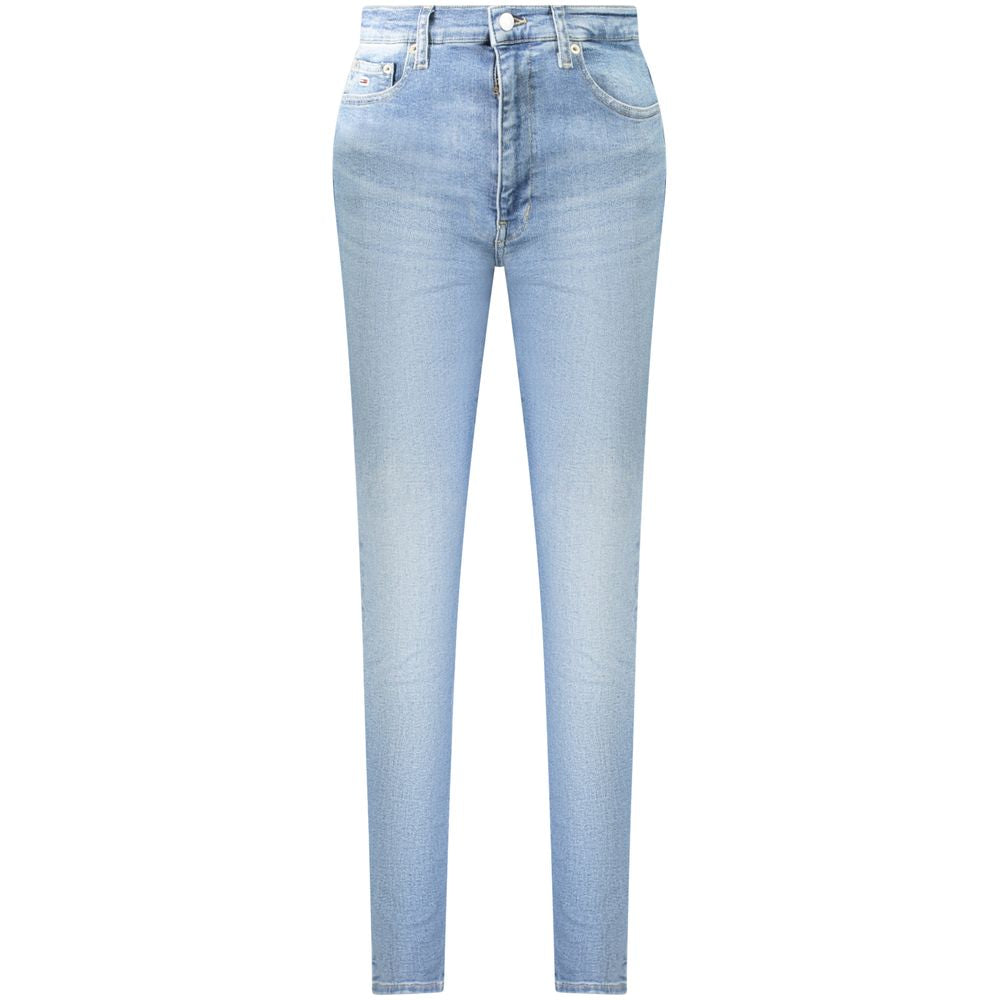 Jeans skinny en coton bleu pour femme de la marque Tommy Hilfiger, coupe ajustée et élégante.