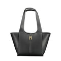 Sac à main pour femmes Tommy Hilfiger en polyuréthane noir, élégant et pratique, avec détails modernes et design tendance.