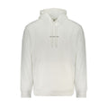 Sweat-shirt blanc en coton pour hommes de la marque Calvin Klein, vue de face, avec logo discret sur la poitrine.