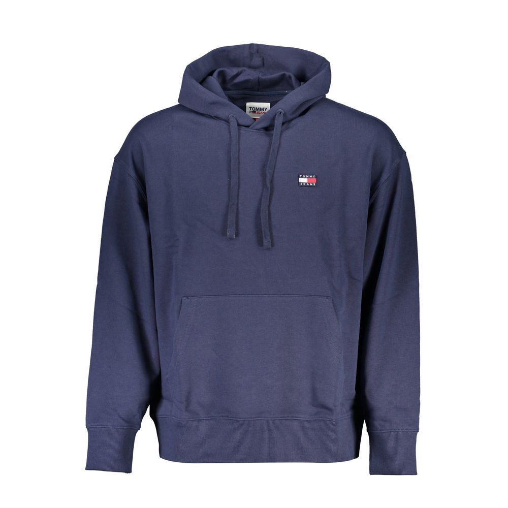 Sweat-shirt bleu en coton pour homme de Tommy Hilfiger, vue de face, avec col rond et logo discret à l'avant.