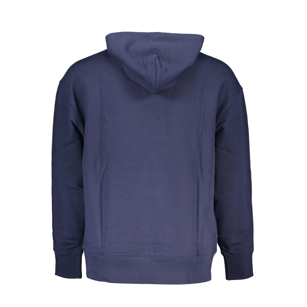 Sweatshirt en coton bleu pour homme de la marque Tommy Hilfiger, style décontracté avec logo visible à l'avant.