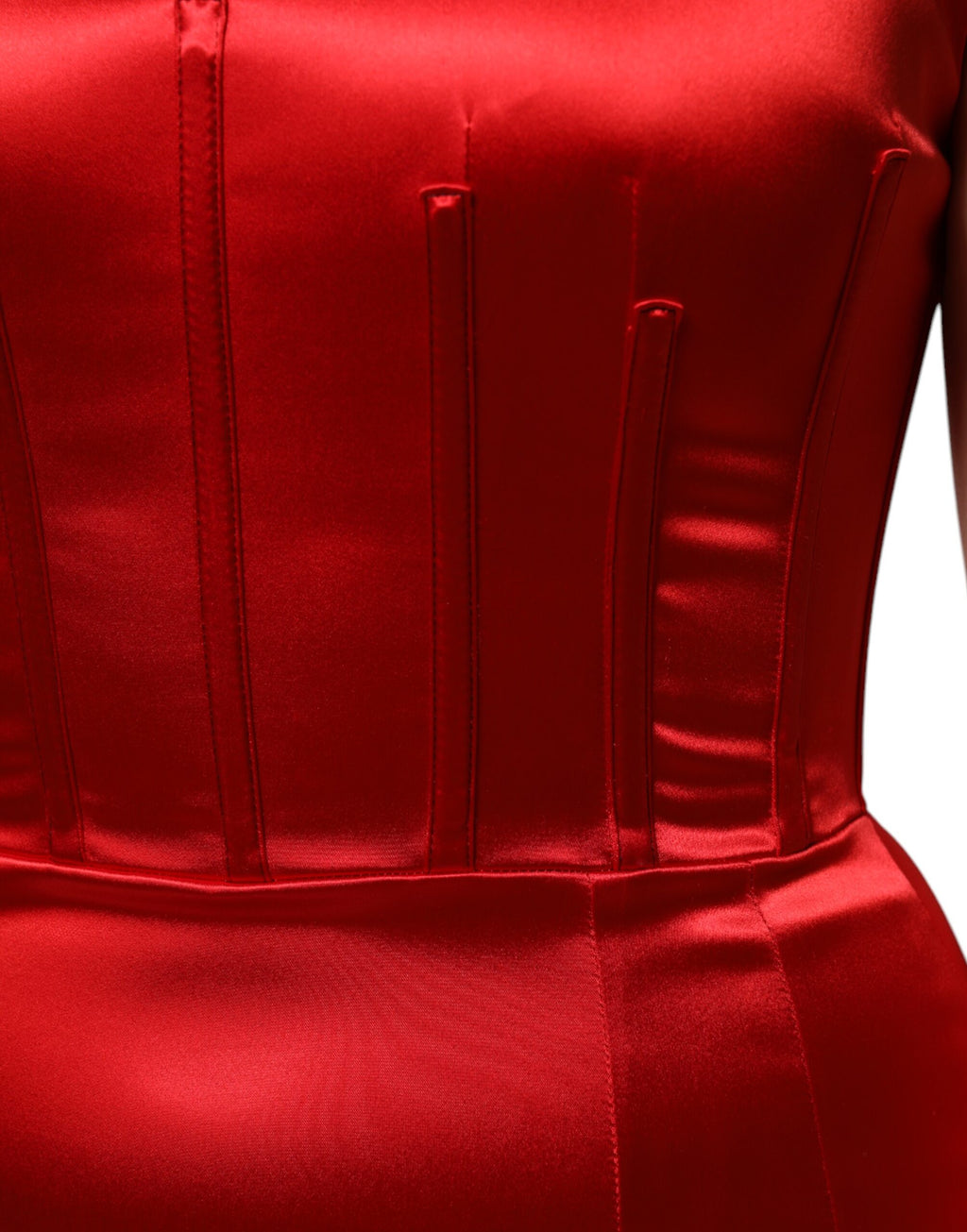 Robe midi sans manches en acétate rouge de Dolce & Gabbana, robe droite élégante pour femmes.