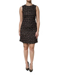 Robe courte sans manches en tweed multicolore de Dolce & Gabbana, style A-line, élégante et tendance.