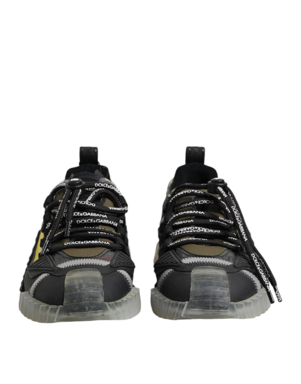 Chaussures sneakers basses Dolce & Gabbana NS1 en dentelle multicolore, lacets, style décontracté et moderne.
