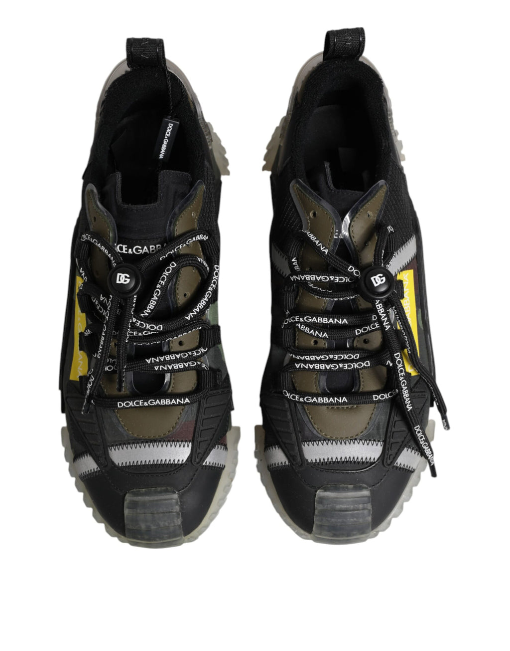 Chaussures sneakers basses Dolce & Gabbana NS1 en dentelle multicolore, lacets, design moderne et élégant.