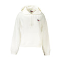 Sweat-shirt blanc en coton pour femmes de Tommy Hilfiger, décontracté avec logo discret sur la poitrine.